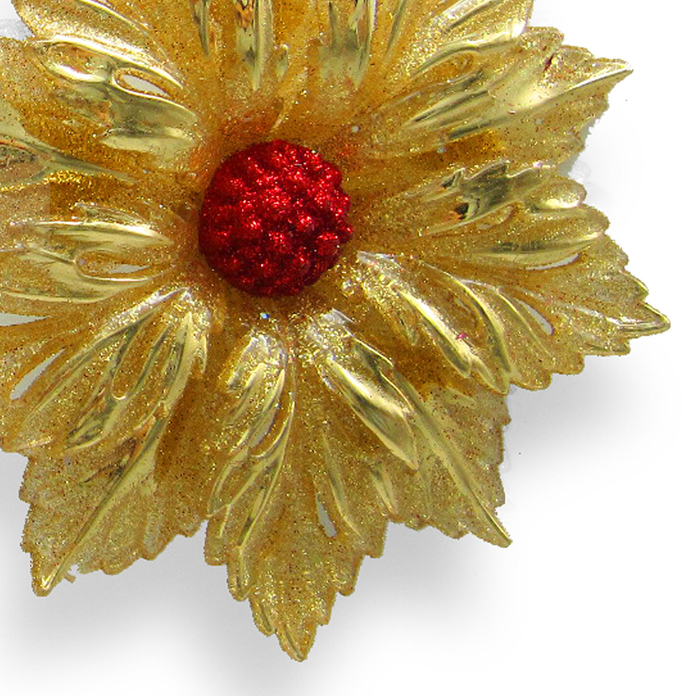 Glitter Pointsettia Hanging Decoration Image 4