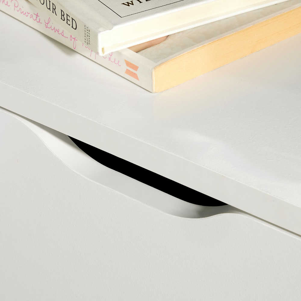Home Source 2 Drawer White Bedside Table Image 4
