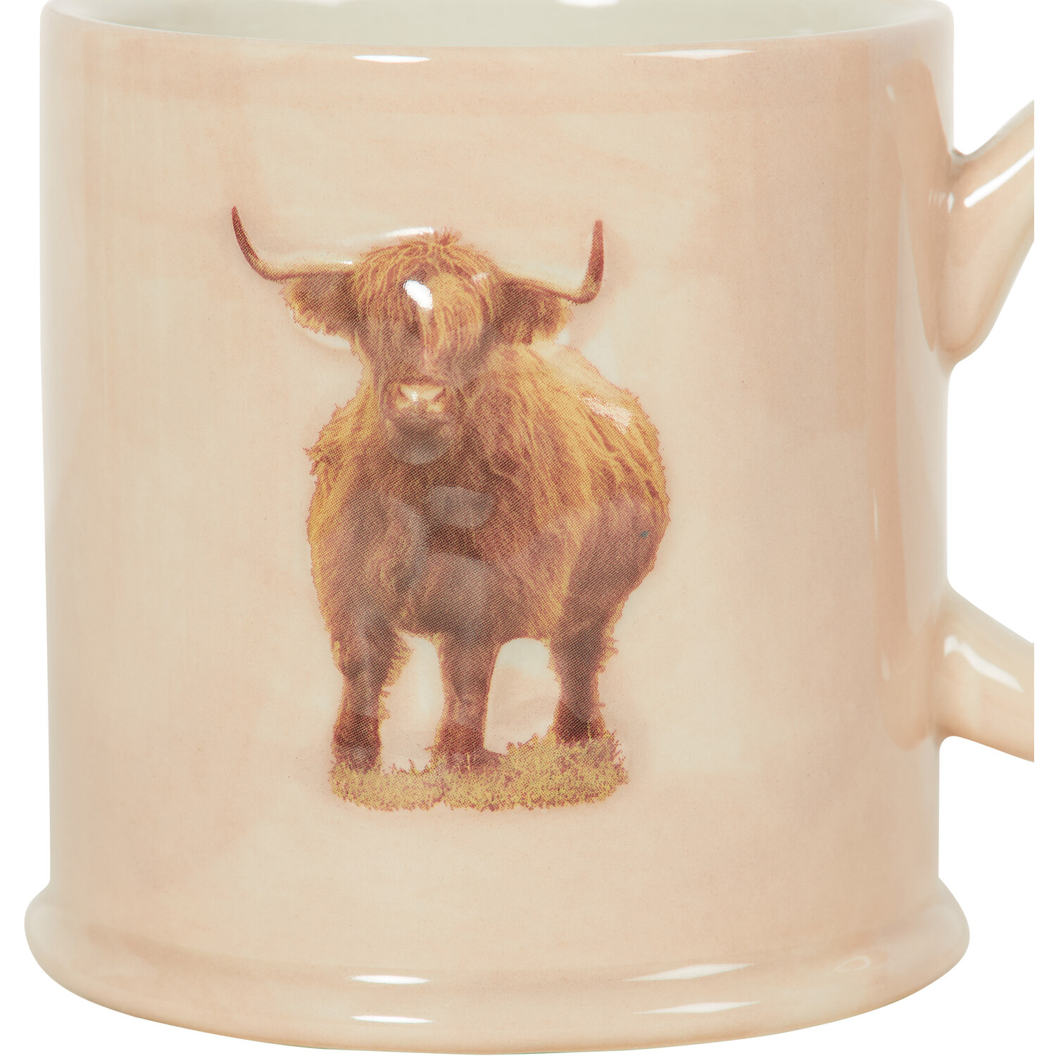 Tankard Embossed Highland Cow Mug - Peach Image 4