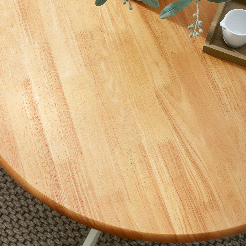 Furniturebox Bodmin Marros 4 Seater Round Wooden Dining Set Cream and Oak Effect Image 2