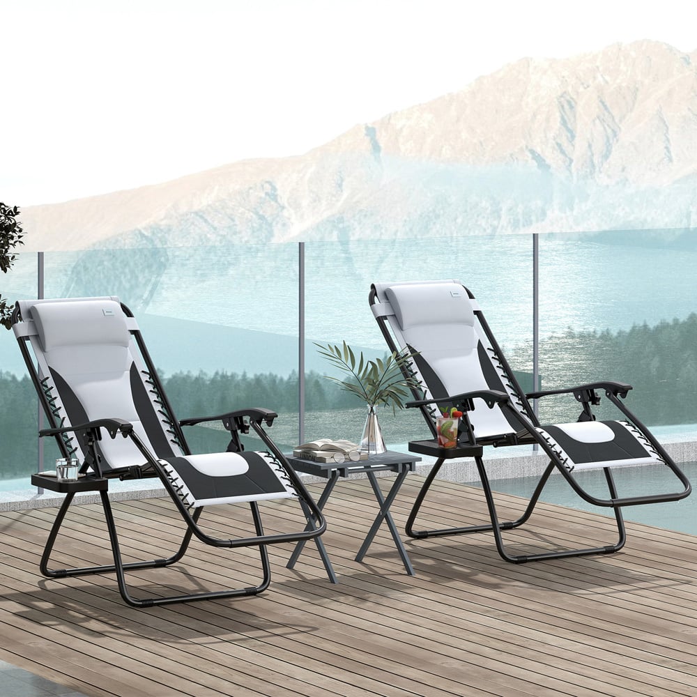 Outsunny Zero Gravity Lounger Chair 2 Pack Image 1