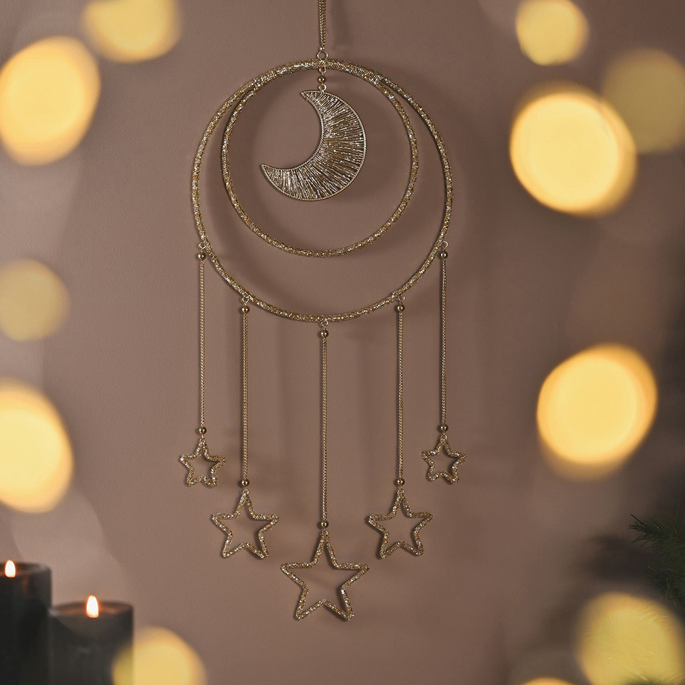 The Christmas Gift Co Moon and Stars Hanging Decoration Image 2