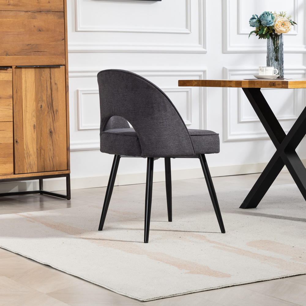 Artemis Home Ashley Set of 2 Charcoal Grey Dining Chairs Image 6