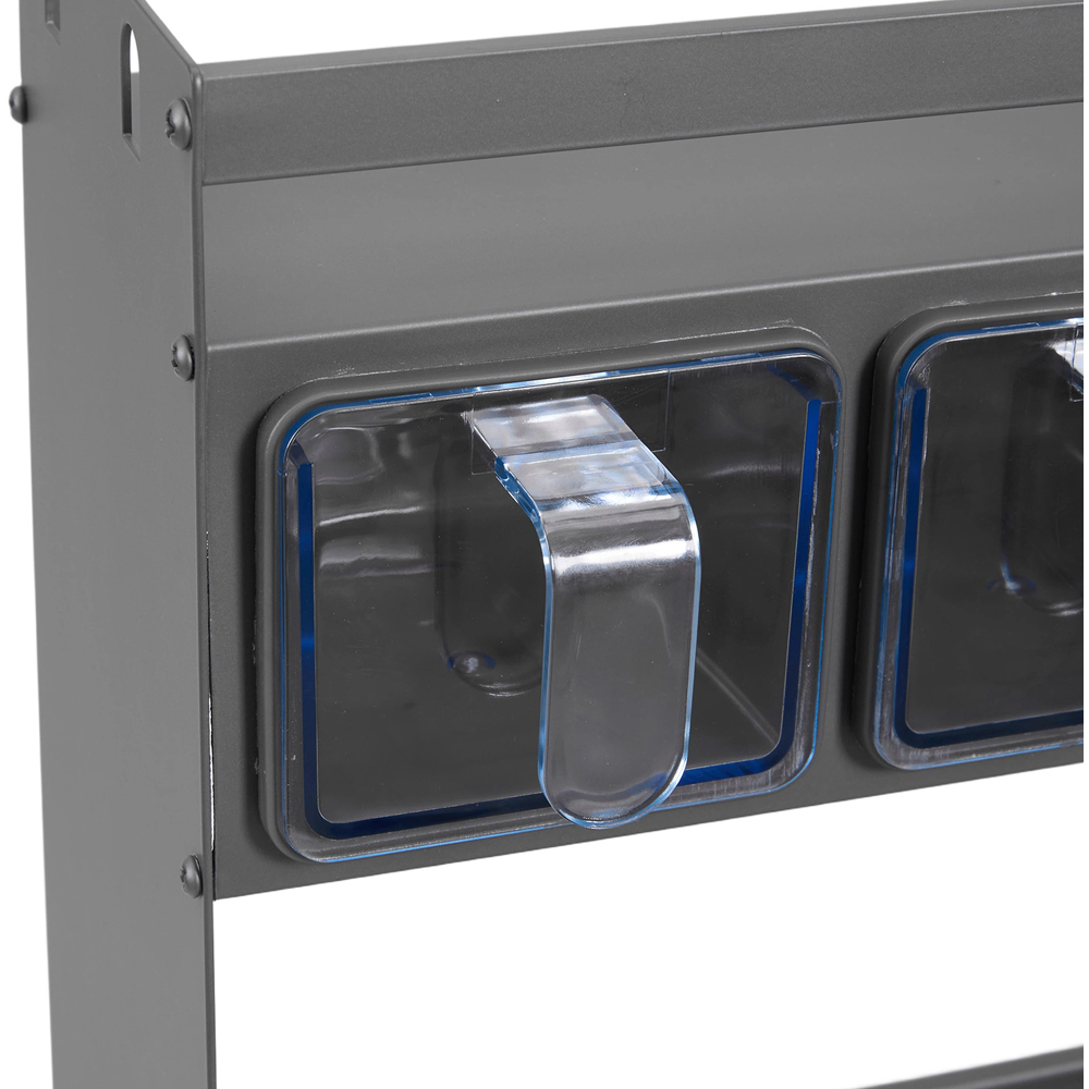 Living and Home 3-Tier Gunmetal Grey Spice Rack with 5 Seasoning Boxes Image 4