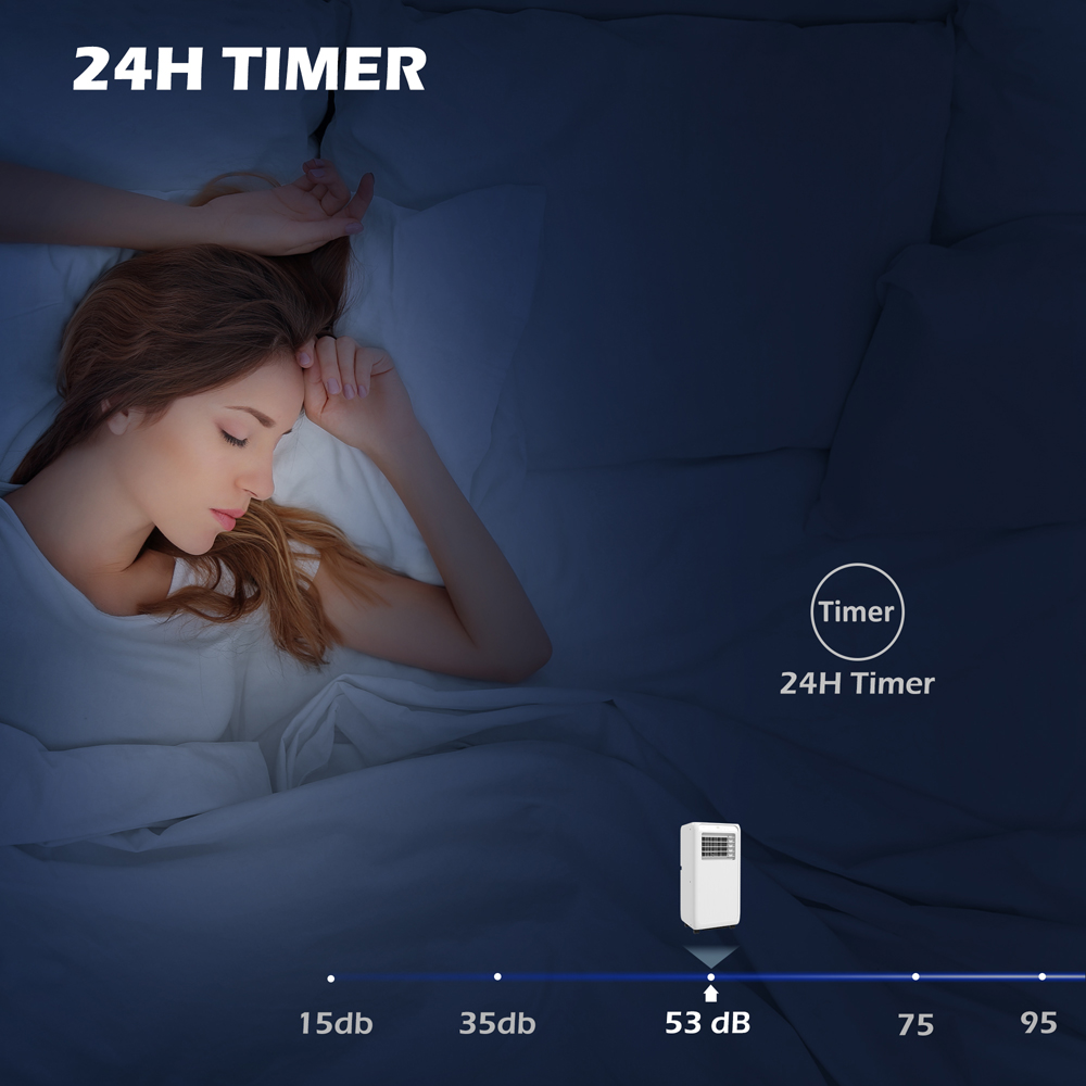 HOMCOM White 9000BTU Portable Air Conditioner with Dehumidifier and Timer Image 4