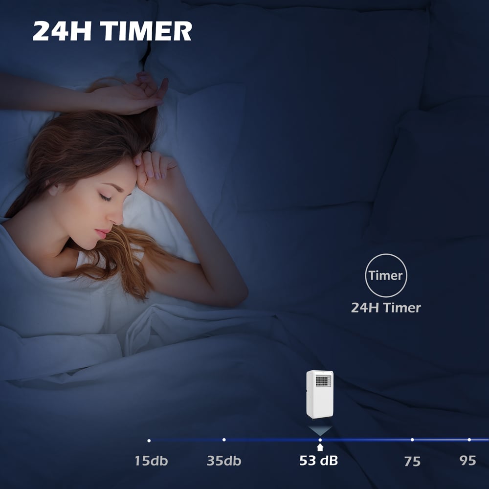 HOMCOM White 7000BTU Portable Air Conditioner with Dehumidifier and Timer Image 4