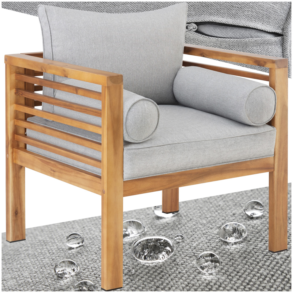 tectake Boka Wooden Frame Garden Chair Image 2