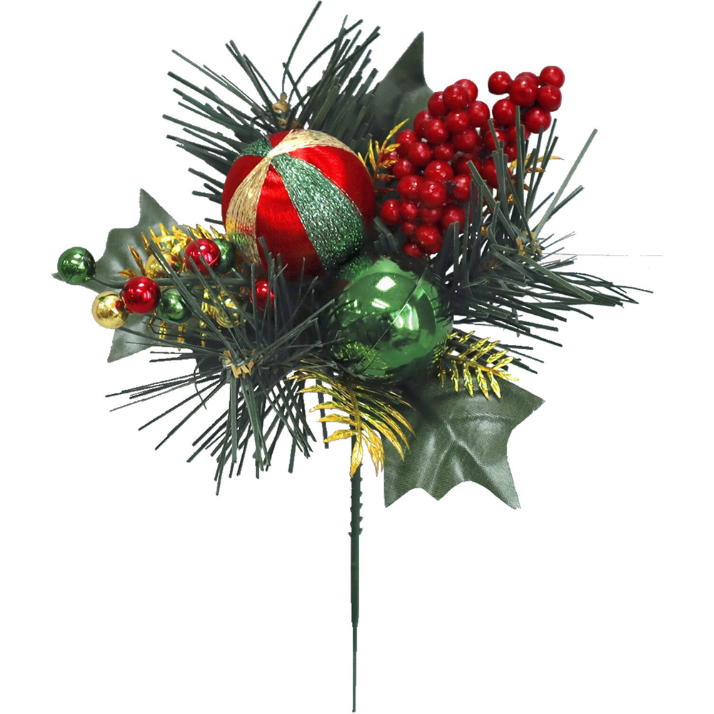 Single Christmas Holly Pick Decoration in Assorted styles Image 3
