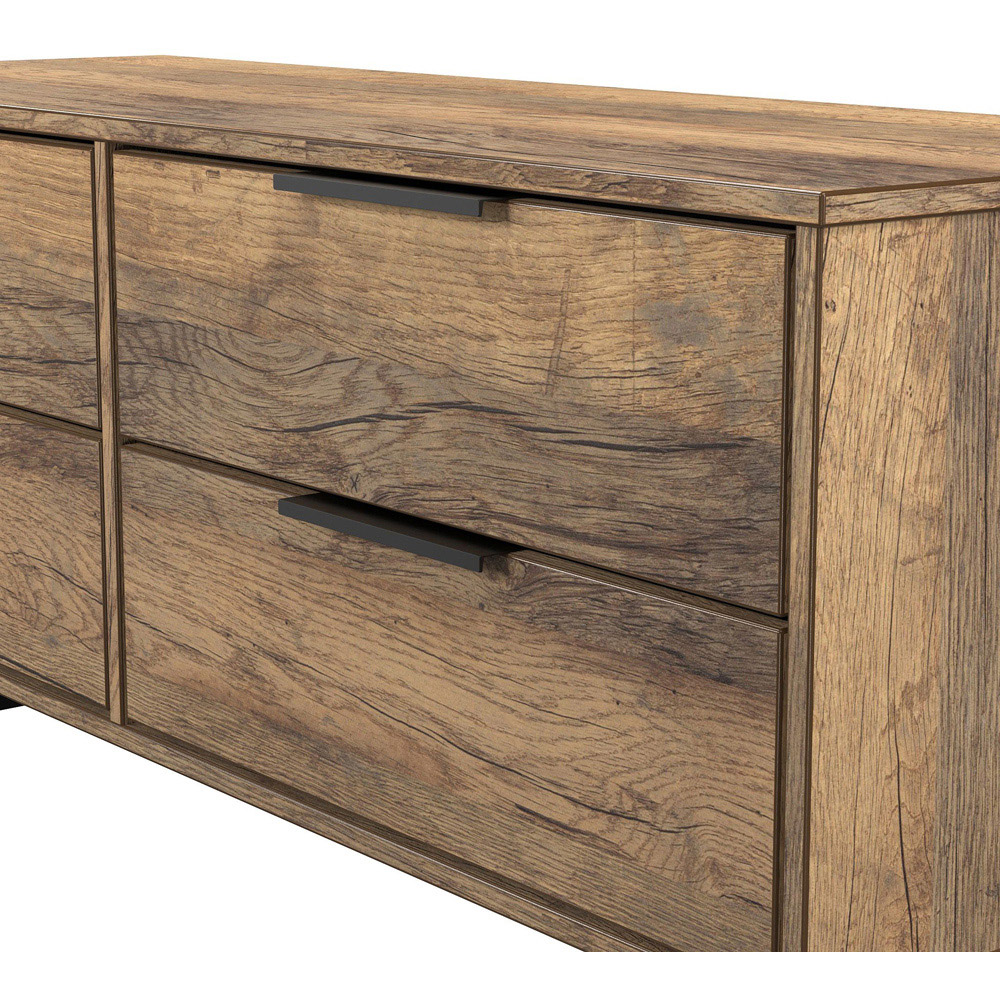 Crowndale Hong Kong 4 Drawer Vintage Oak Bed Box Ready Assembled Image 5