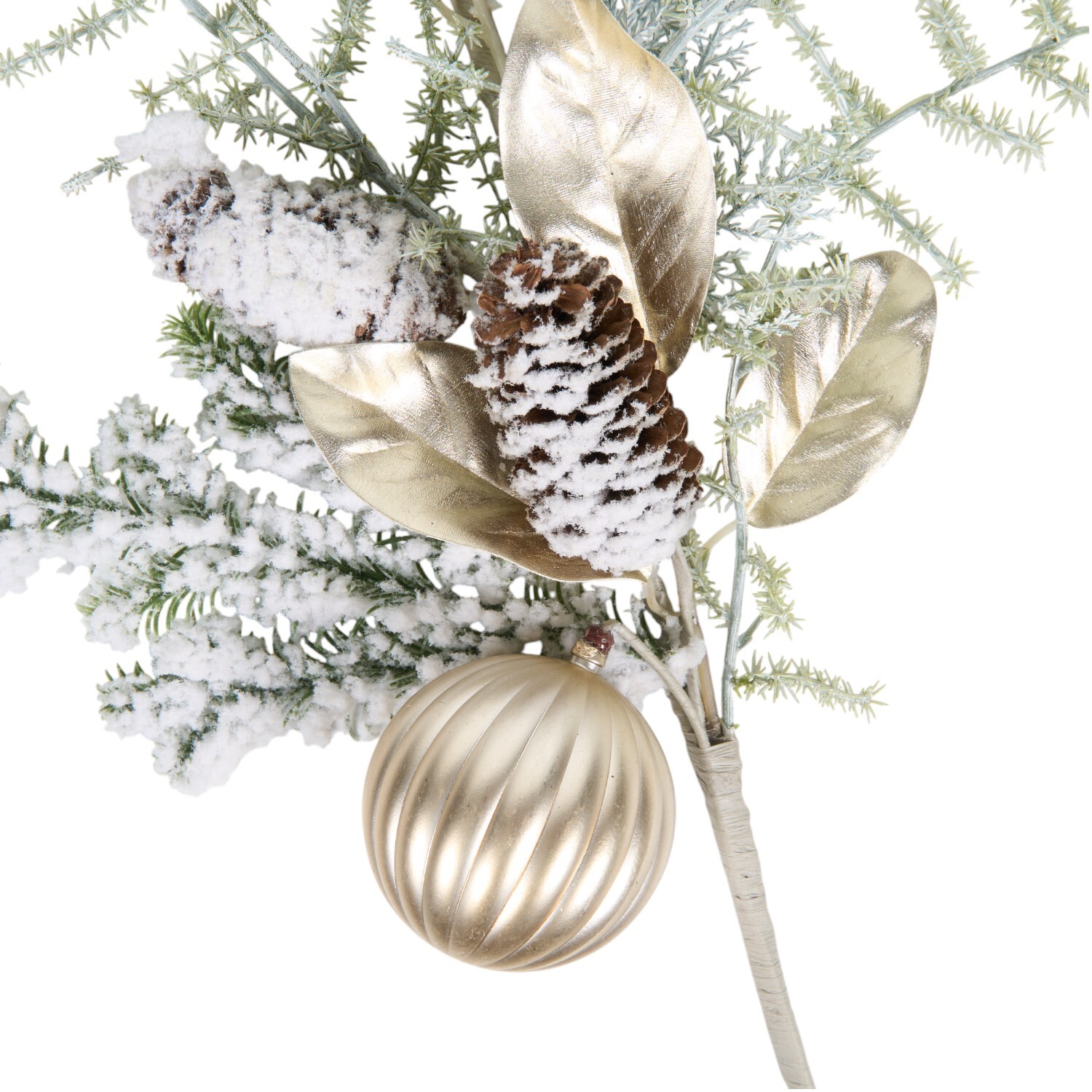 Gold Bauble Leaf Spray Image 4