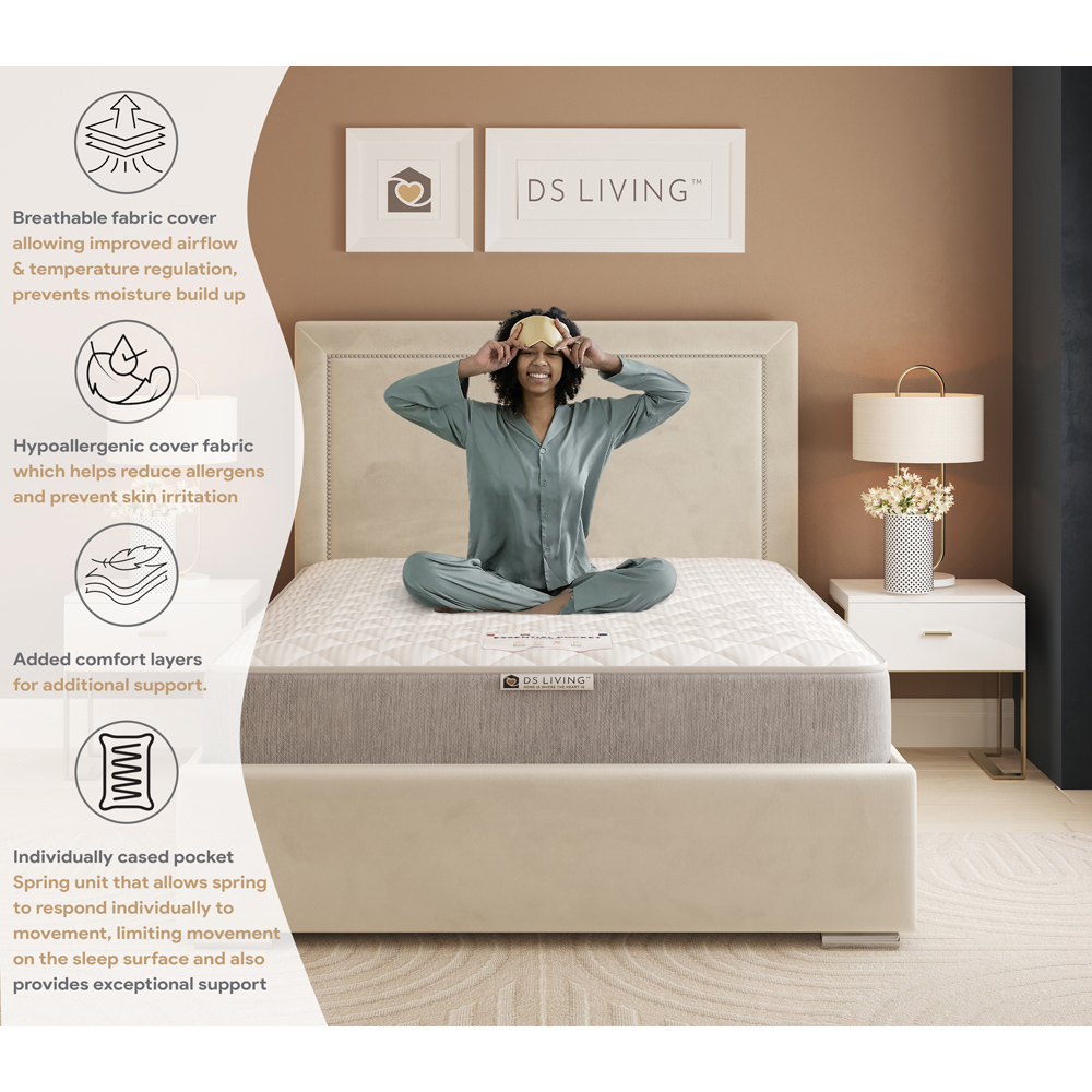 DS Living Luxe King Size 800 Pocket Comfort Layer Sprung Mattress Image 6