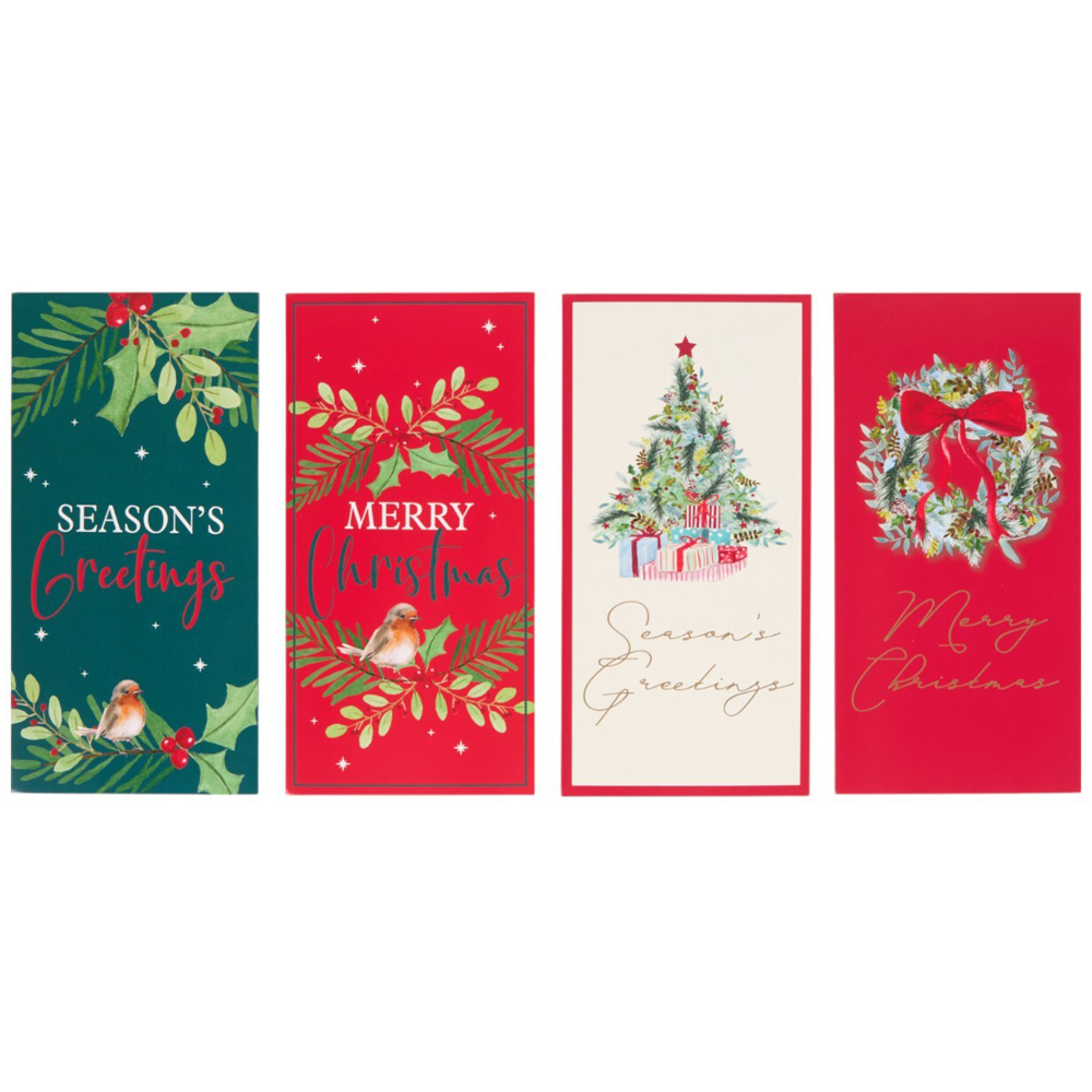 Pack of 4 Traditional Christmas Money Wallets - Red Image 2