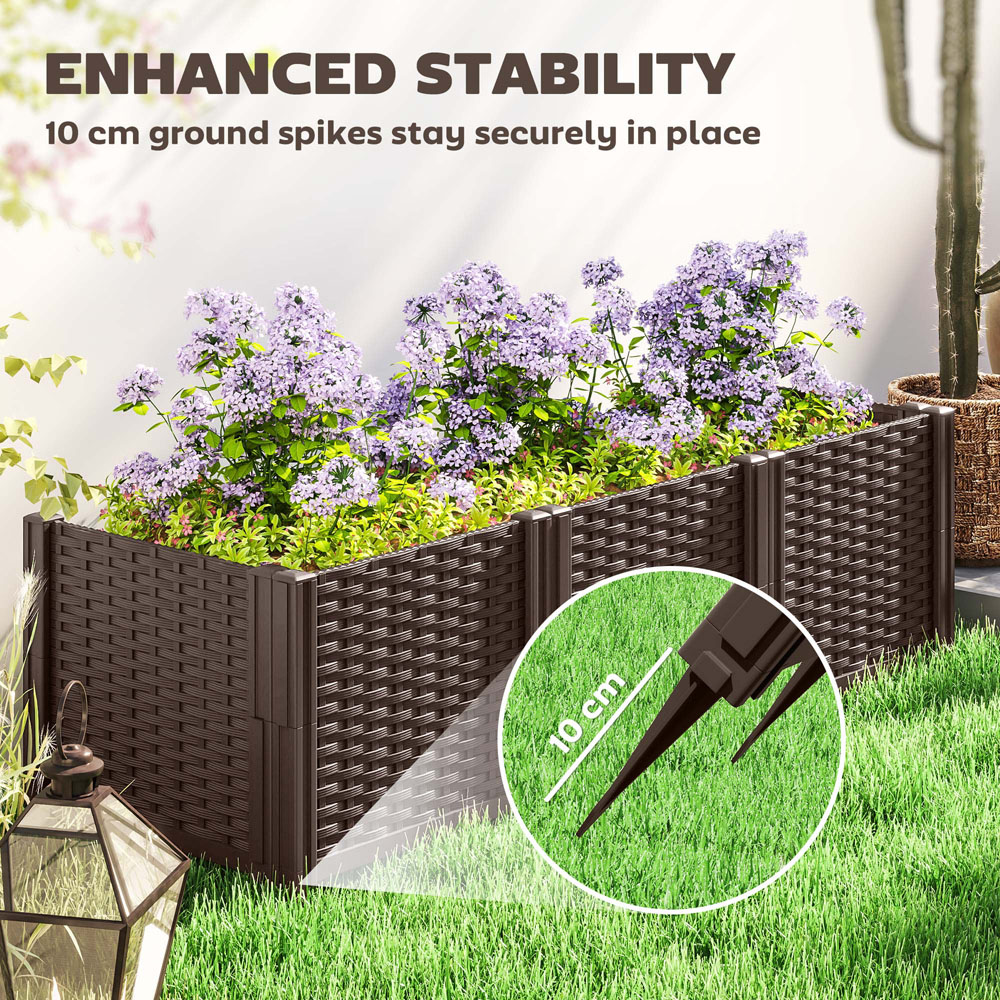 Outsunny Modular Raised Bed Planter Box Kit 1.4 x 3.9ft Image 6