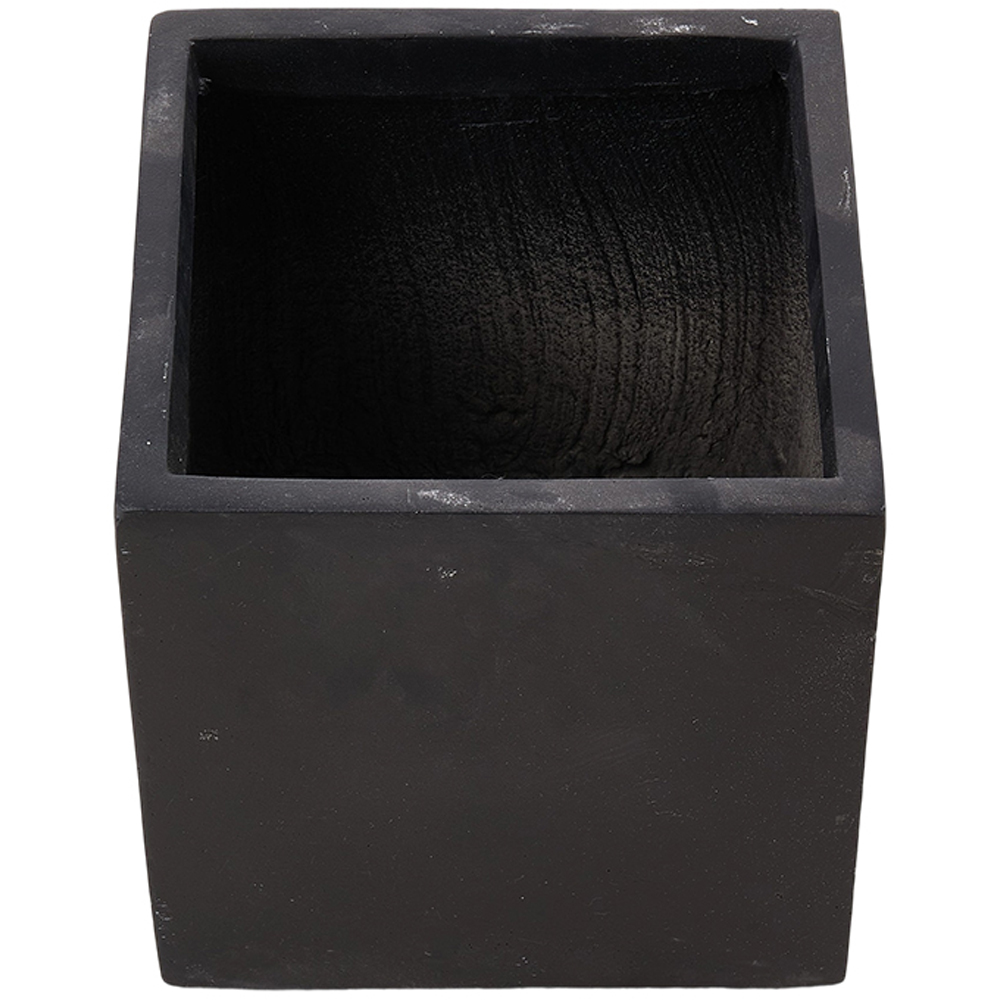 Living and Home Black Square Cement Planter with Drainage Holes 30 x 30cm Image 4