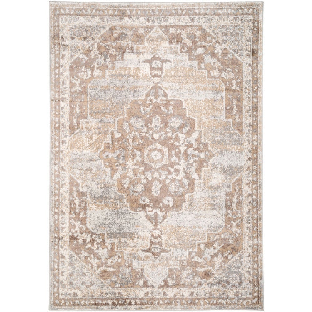 Kukoon Neutral and Beige Traditional Medallion Rug 230 x 160cm Image 1