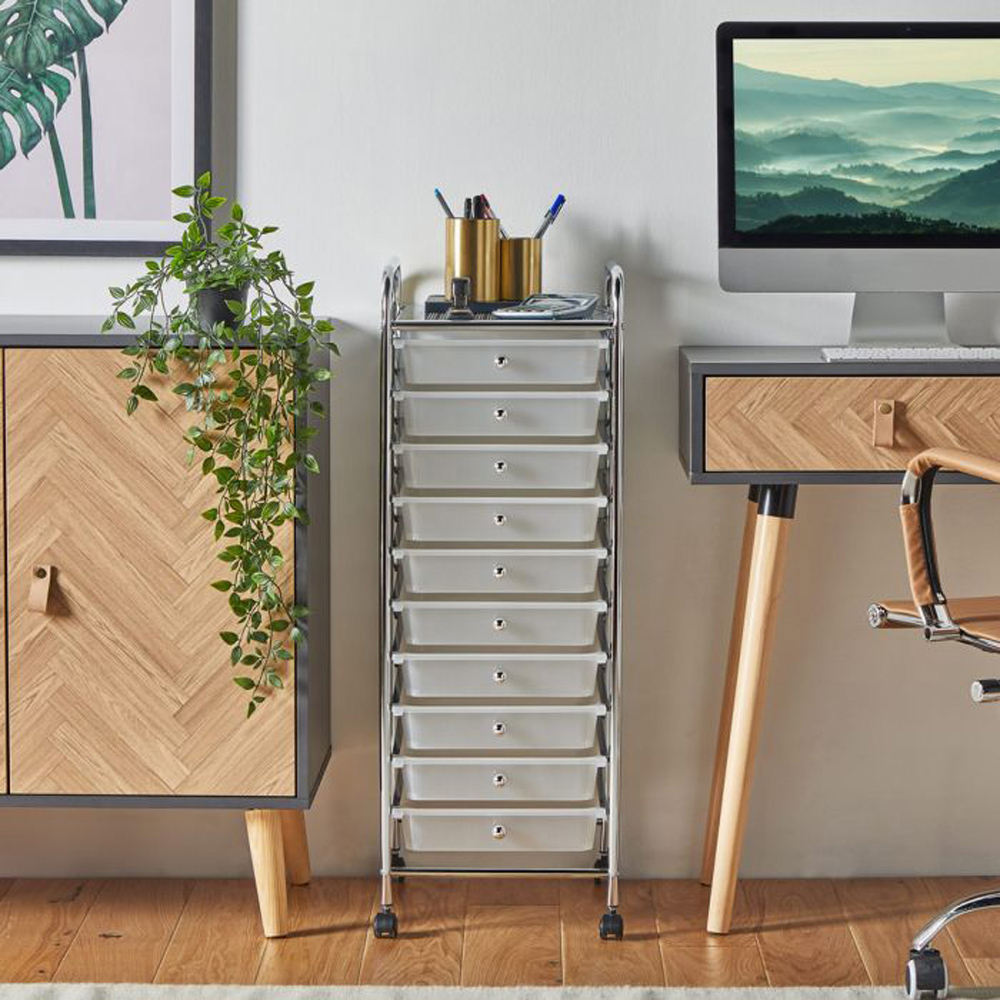 VonHaus 10 Drawer Storage Trolley Image 3