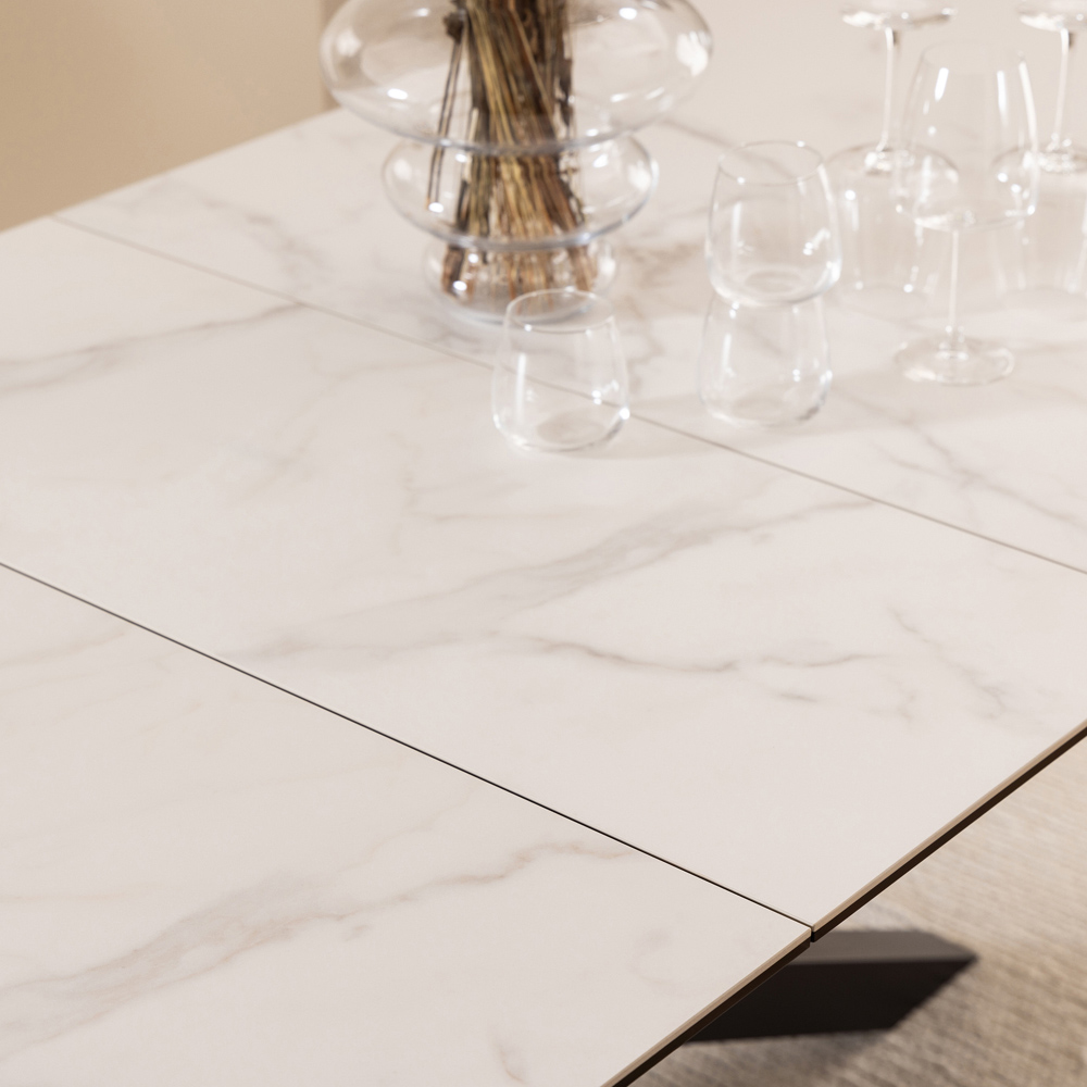 Florence Heaven Ceramic 8 Seater Extendable Dining Table White Image 7