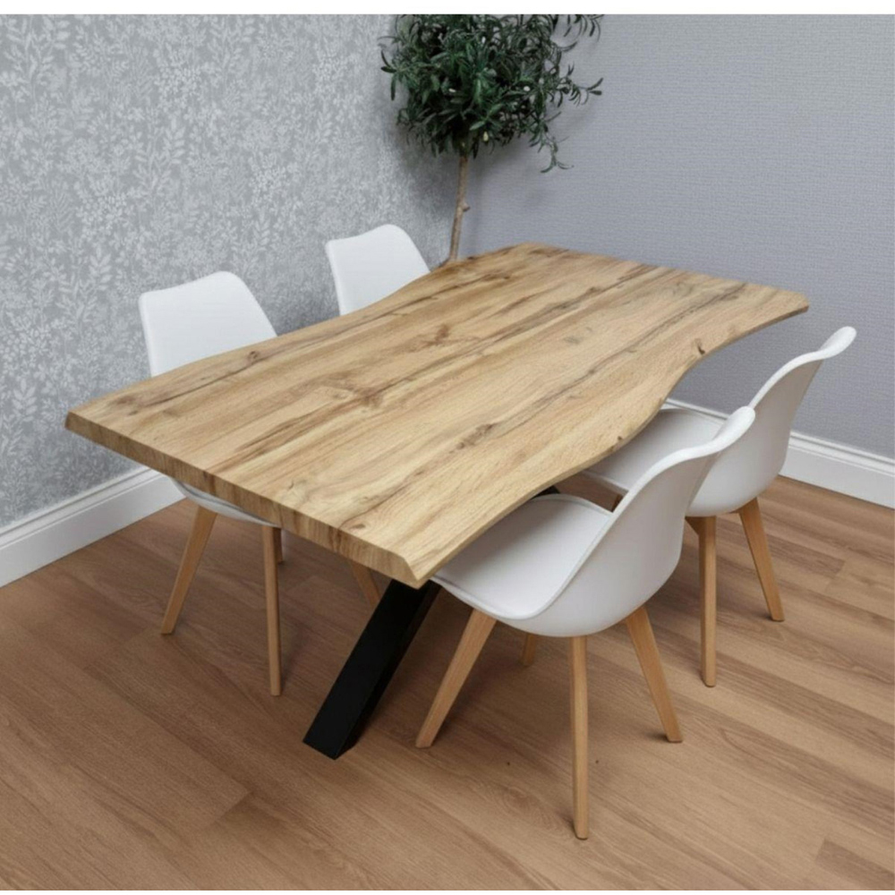 Portland 4 Seater Faux Leather Plastic Wooden Dining Set White Image 2