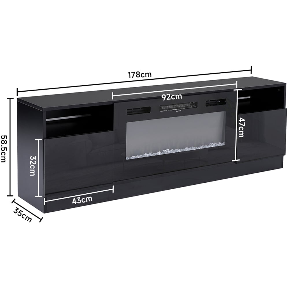 Living and Home 36 Inch Electric Fireplace Black Surround Set TV Stand with 3 Flame Colours Image 9