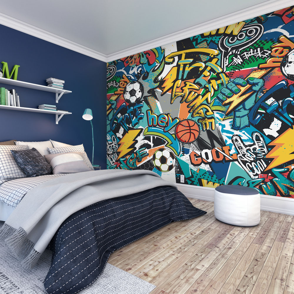 Origin Murals Sports Graffiti Blue Wall Mural Image 3