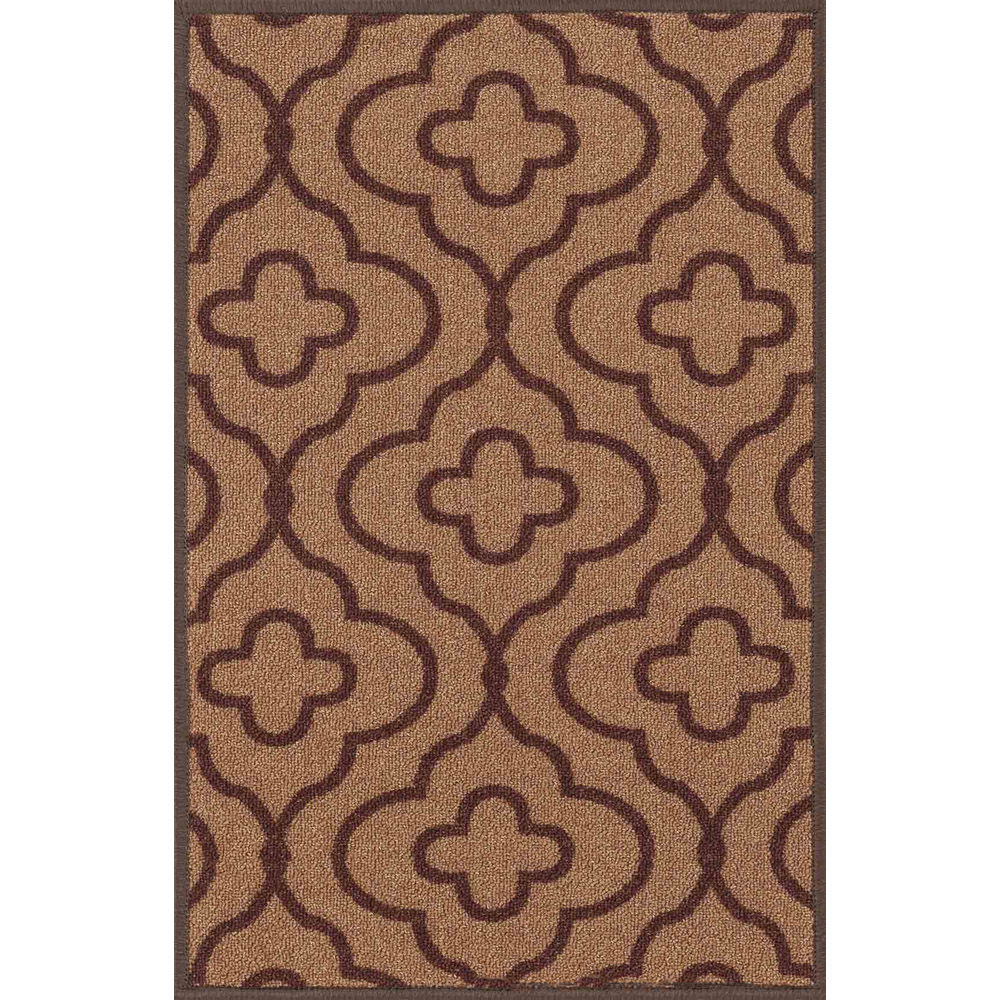 Desire Rugs Havana Beige Quatrefoil Anti Slip Door Mat 120 x 67cm Image 1