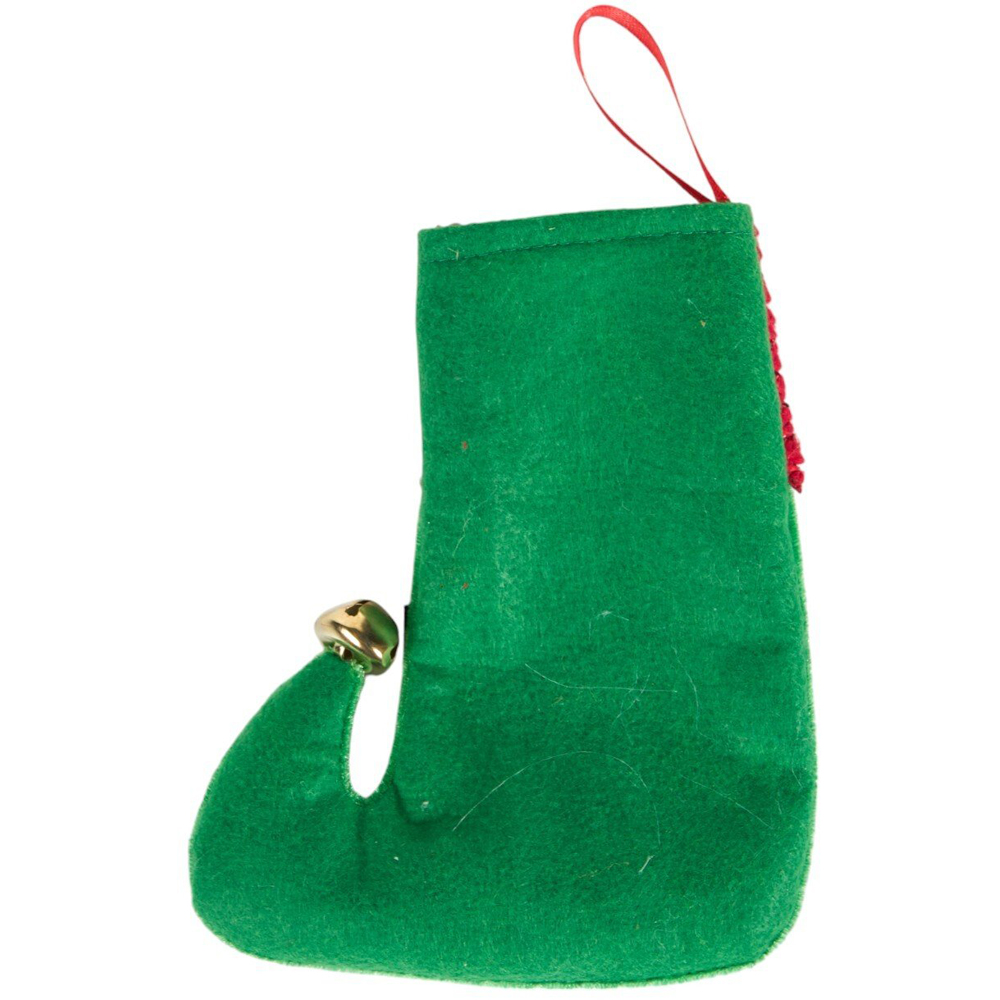Hanging Elf Boot Decoration Red and Green Image 3