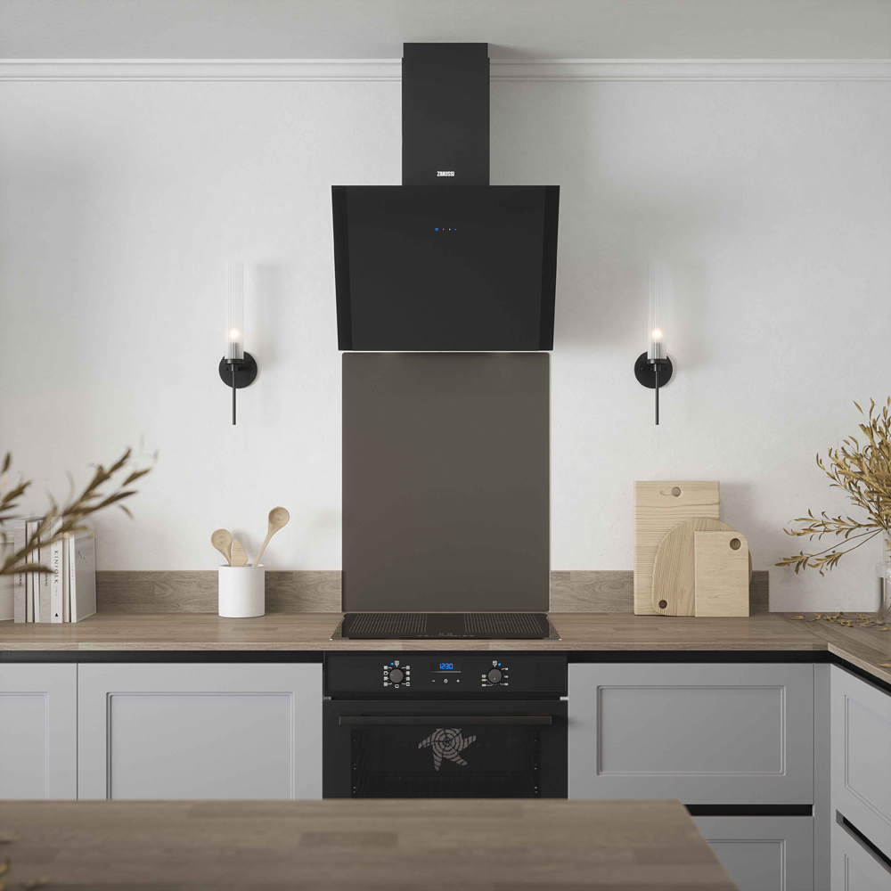 Metallico Gunmetal Stainless Steel Kitchen Splashback 60 x 75 cm Image 3