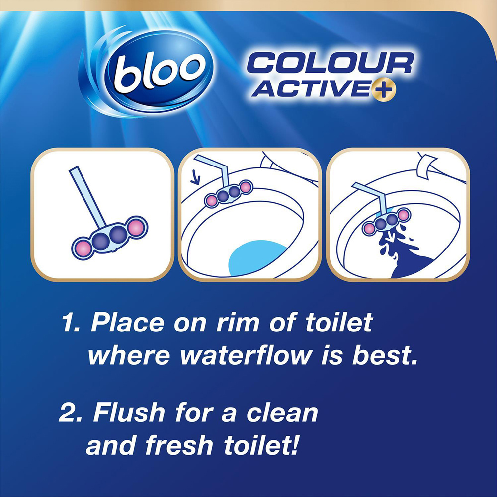 Bloo Colour Active+ Flower Toilet Rim Block 50g 6 Pack Image 6