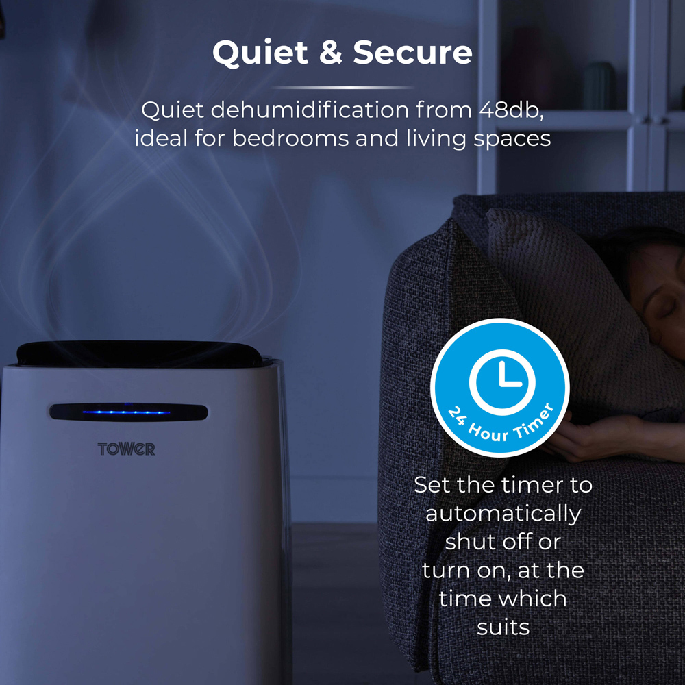 Tower 20L Dehumidifier with 24H Timer and 5.5L Water Tank Image 7
