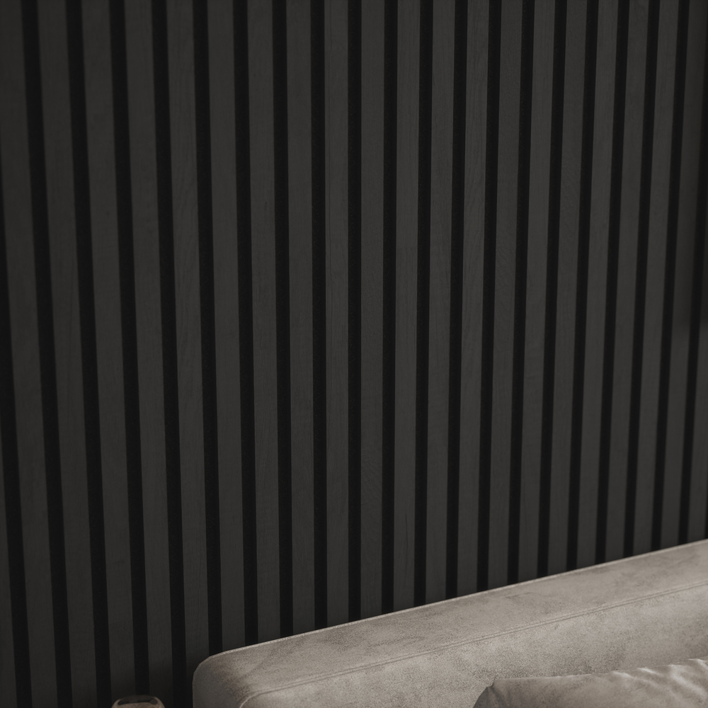 Kraus Easy Living Slate Grey Acoustic Slat Wall Panel 240 x 60cm Image 2