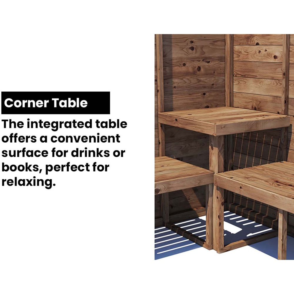 Dunster House Apocallipo 2 Seater 6 x 6ft Brown Corner Arbour with Glazed Panels Image 8