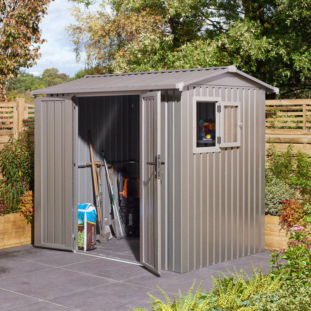 Rowlinson Brentvale Premium Apex Metal Shed with Foundation Kit 8 x 6ft Image 9
