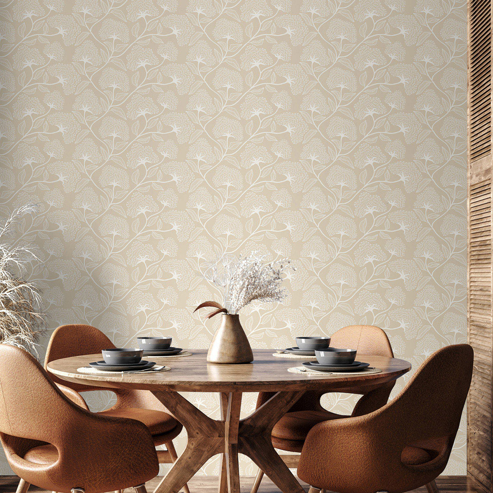 Hoopla Walls Purity Dash Trail Cream Wallpaper Image 2