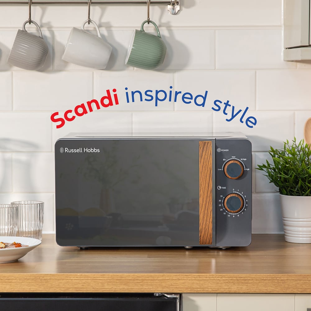 Russell Hobbs RHMM713G-N Grey 17L Scandi Compact Manual Microwave 700W Image 4