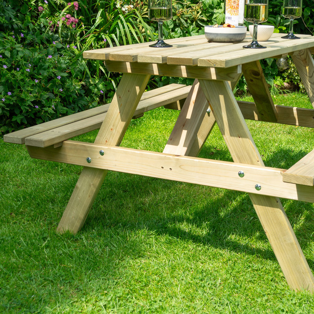 Rowlinson Traditional 4 Seater Picnic Table 1.2m Image 5