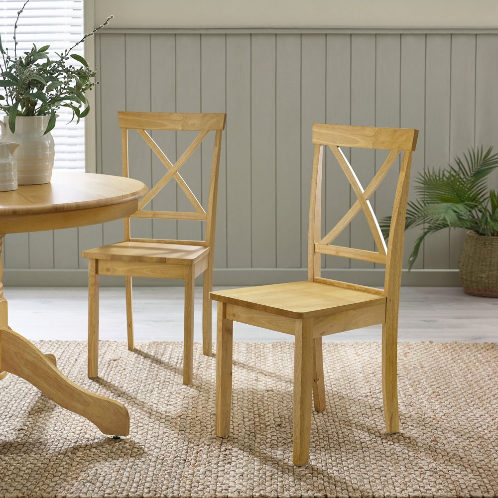Furniturebox Lymington Marros 4 Seater Wooden Dining Set Oak Effect Image 6