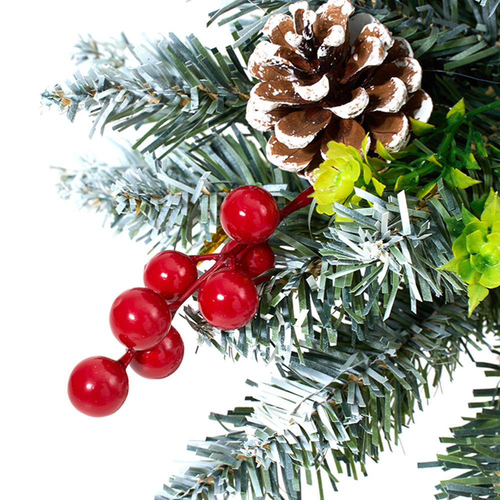 Living and Home Pre-Lit Artificial Christmas Tree with Berries and Pinecones 2.3ft 2 Pack Image 6
