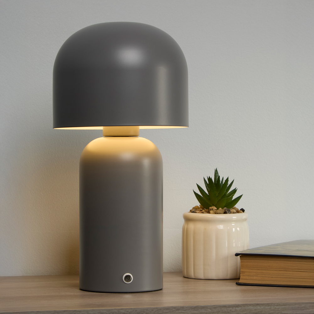 Lighting Collection Matt Grey Rechargeable USB LED Lamp Image 2