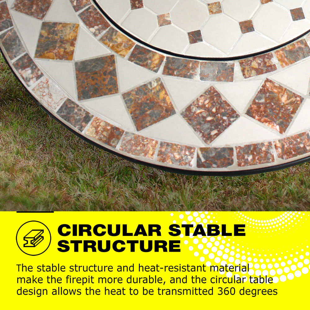 Centurion Supports Fireology Kennocha Cream and Pale Brown 4 in 1 Fire Pit Image 5