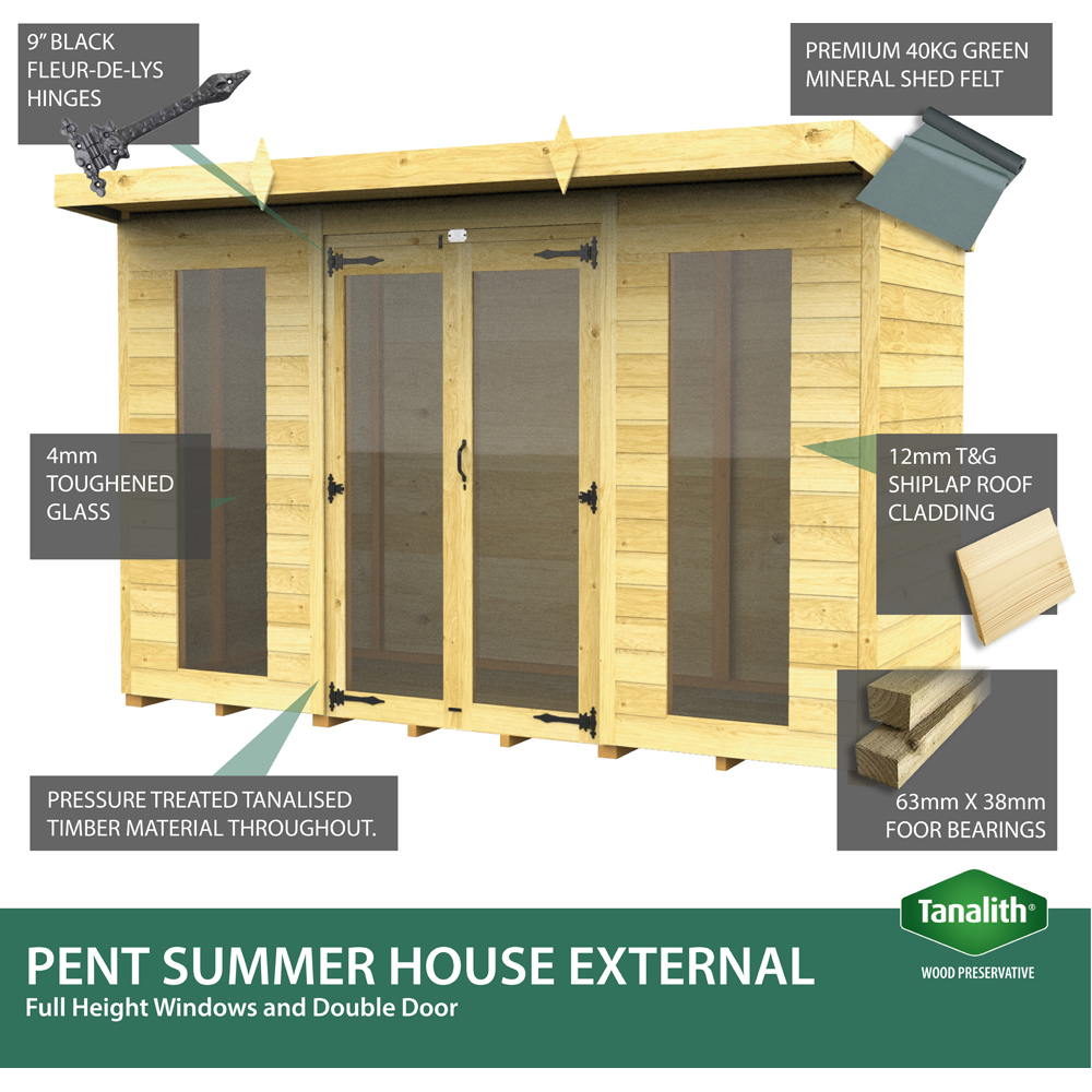 DIY Sheds 10 x 8ft Tongue and Groove Timber Pent Summerhouse Image 6