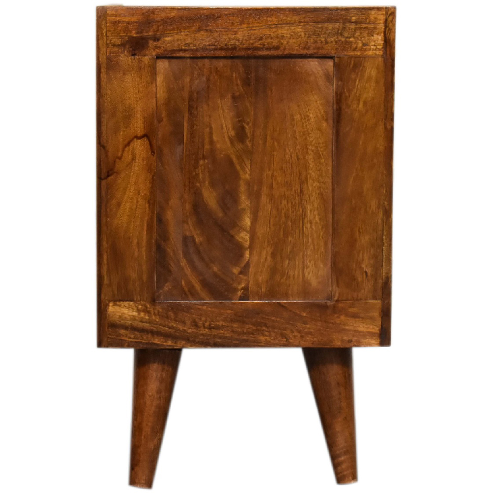 Artisan Furniture Mini Manila Brown and Golden Single Drawer Single Shelf Solid Wood Bedside Table Image 5