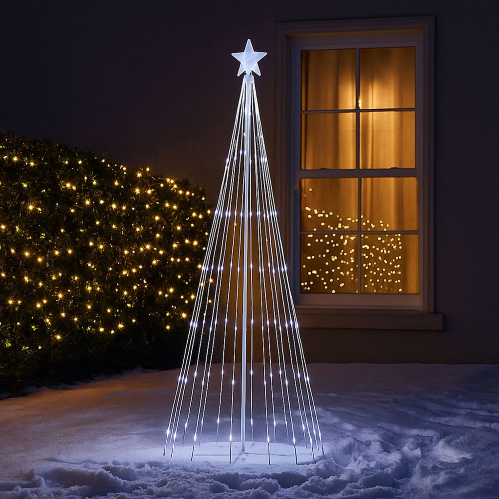 Neo Multicolour Waterfall LED Outdoor Christmas Tree with Remote 6ft Image 3