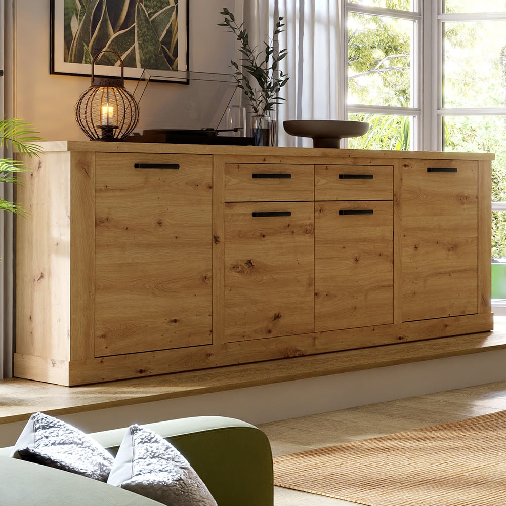 Florence Corona 4 Door 2 Drawer Artisan Oak Sideboard Image 1