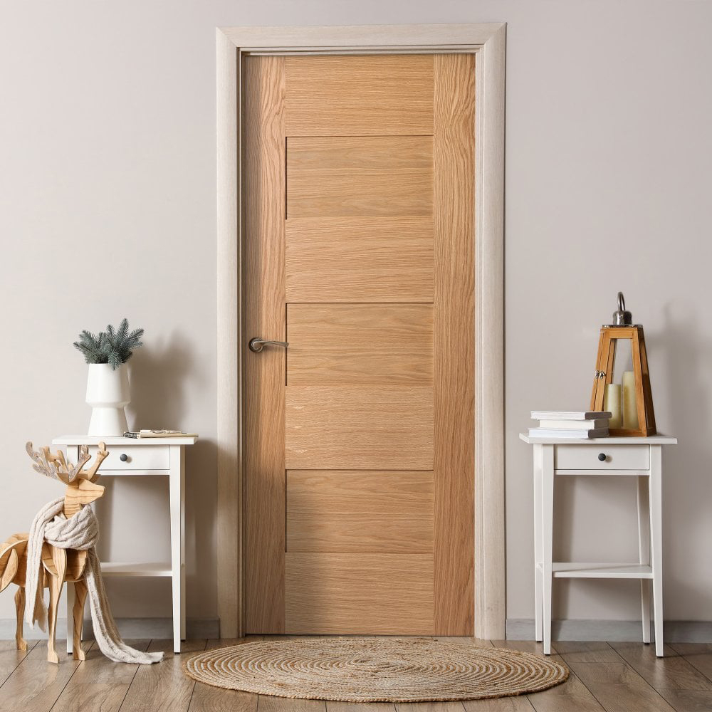 Edison Oak Veneer Fully Finished 7 Panel Internal Door 1981 x 838 x 35mm Image 2
