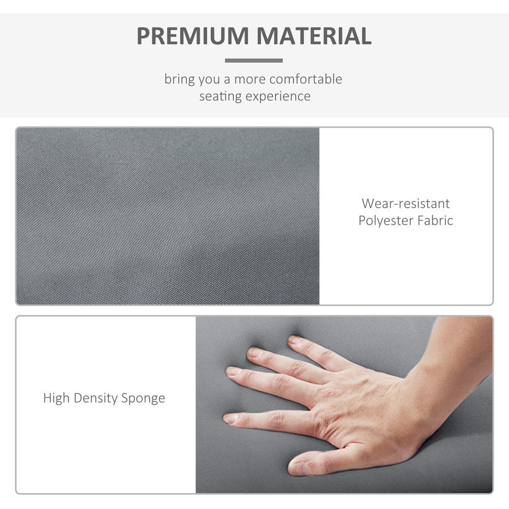 Outsunny Dark Grey Sun Lounger Cushion 196 x 55cm 2 Pack Image 5