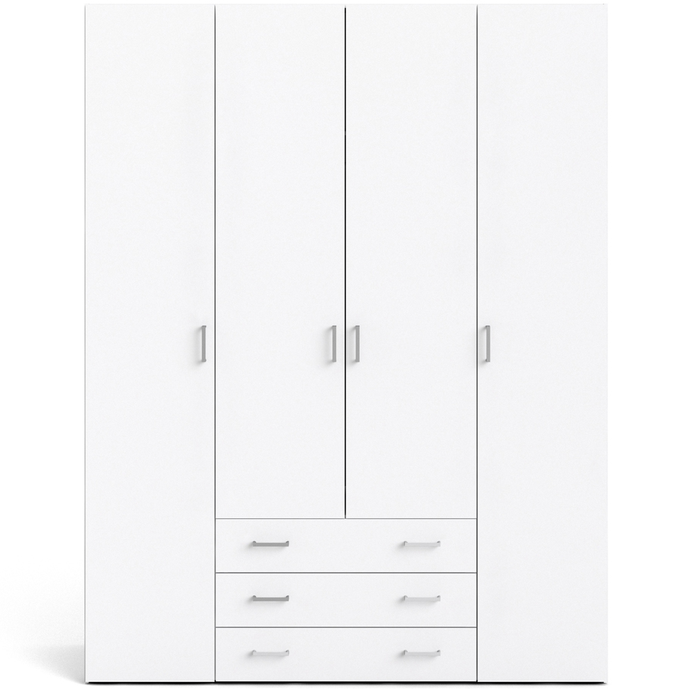 Florence Space 4 Door 3 Drawer White Wardrobe Image 3