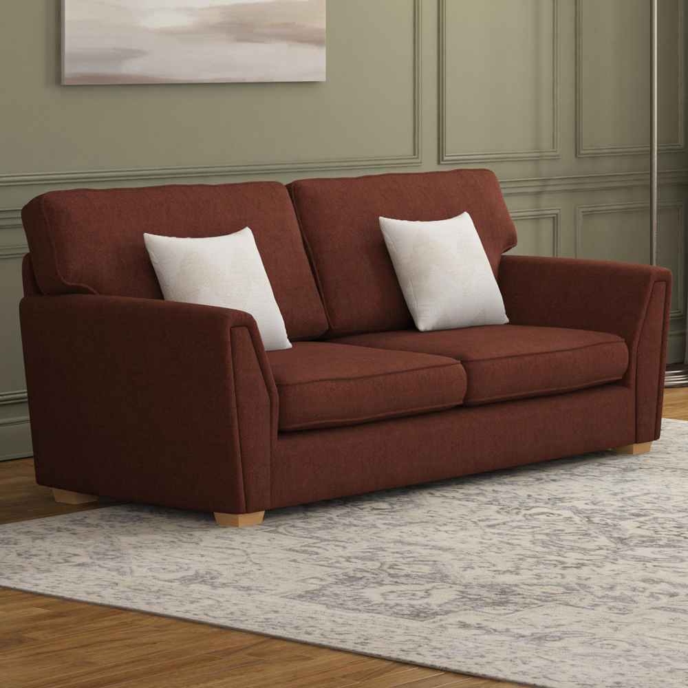 Wendleberry 3 Seater Brick Venice Fixed Back Sofa Image 5
