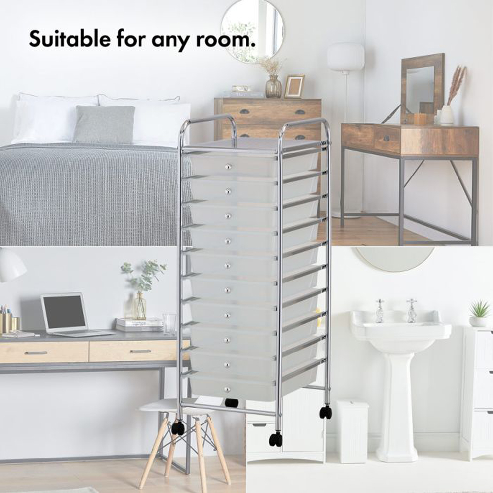 VonHaus 10 Drawer Storage Trolley Image 4