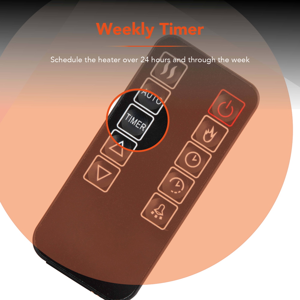 Warmlite Hingham White and Grey Wall Mounted Fireplace Suite with Downlights 2000W 52 inch Image 8