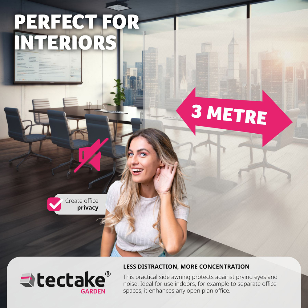 tectake Beige Retractable Side Awning 1.8 x 3m Image 5